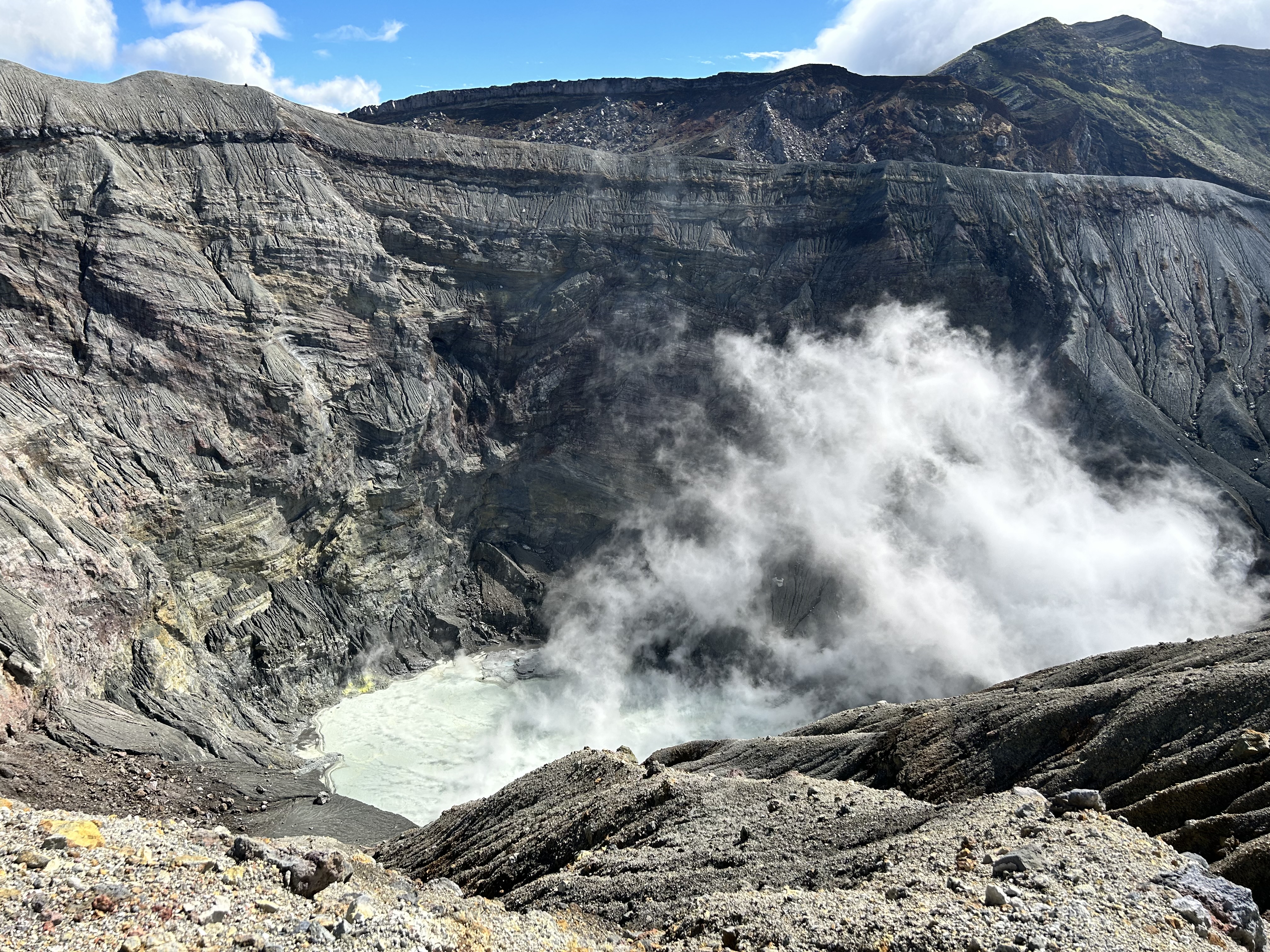 阿蘇中岳 阿蘇山の噴火警戒レベルが1に引下げられました。Aso mountain